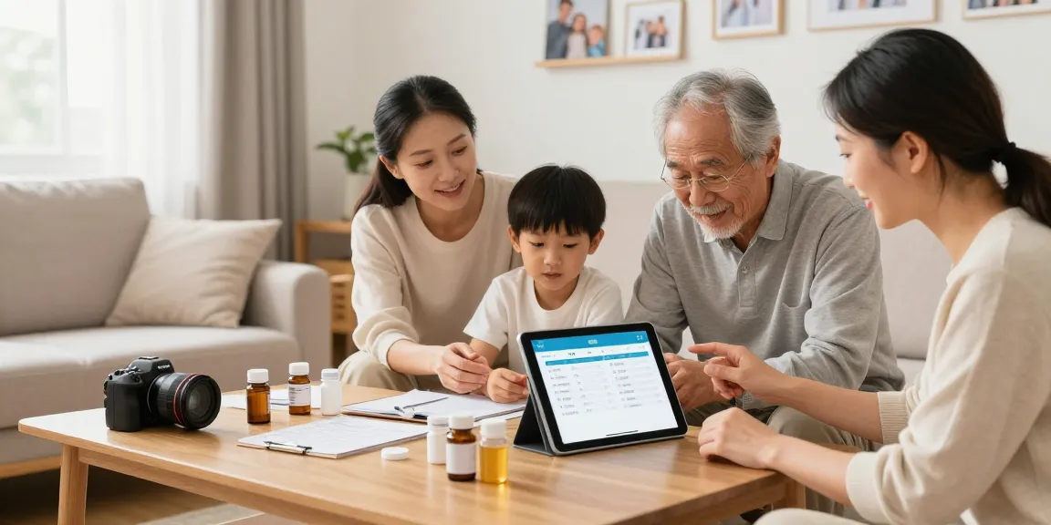 Application médicaments personne âgée utilisée en famille pour coordonner les soins avec des mises à jour et un esprit de coopération.